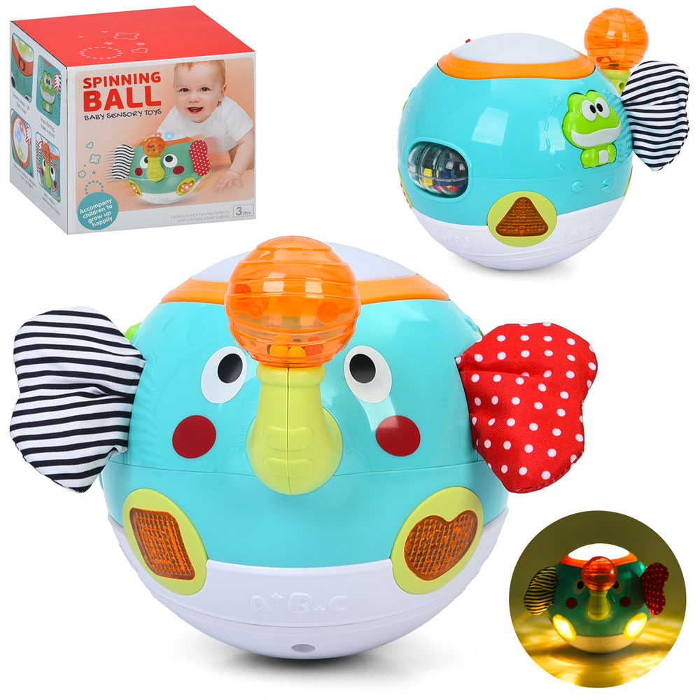 Гра BY125 м'яч, слон, рухливий,сенсорна гра,шуршить,хобот-тріскачка,муз.,світло,бат.,17-16,5-16,5см.