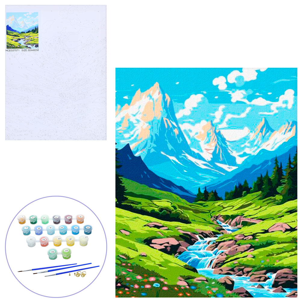 Набір для творчості МК 5336 картина за номерами, Гори, кул., 30-40-2 см.