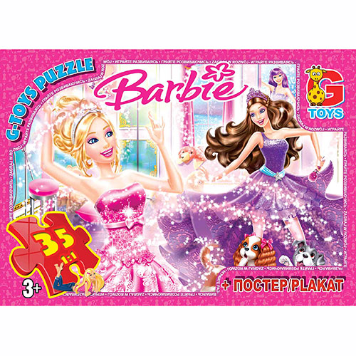 BA001 Пазли ТМ "G-Toys" із серії "Barbie", 35 ел.
