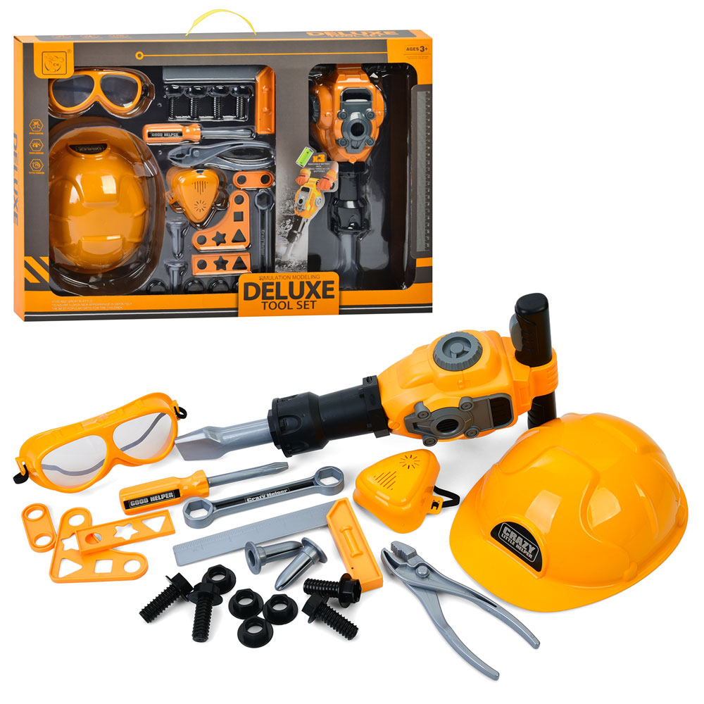 Набір інструментів HB3299-21 відбійний молоток-рух.дет.,плоскогубці,викрутка,болти,21дет.,бат.,кор.