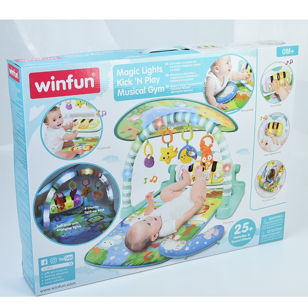 Килимок для немовляти 251203-NL дах, подушка,підвіски,піаніно-муз.,дуга-світло,бат.,кор.,62-48-9,5см