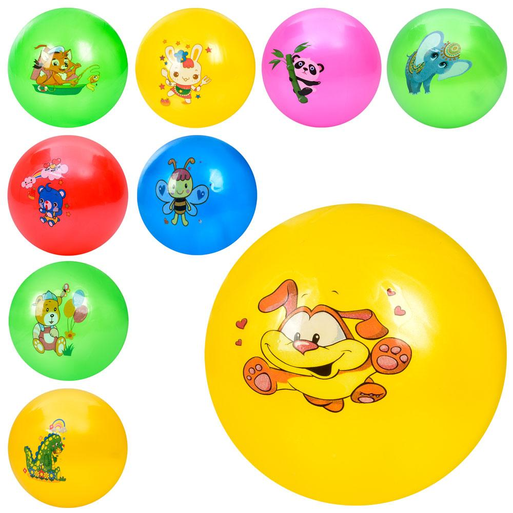 М'яч дитячий MS 3614 9 дюймів, малюнок (тварини) 5 кольорів, (мікс видів) 47-52г., 10шт. кул.