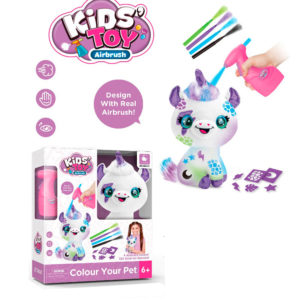 Набір для творчості 666-31 Прикрась улюбленця,єдиноріг.м'яка іграшка,аерограф,маркер4шт.трафарет.бат