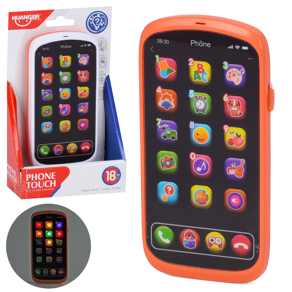 Телефон мобільний HE0564 гра, регулятор гучності, 2кольори,муз.(англ), світло,бат.,кор.,12-20-4см.