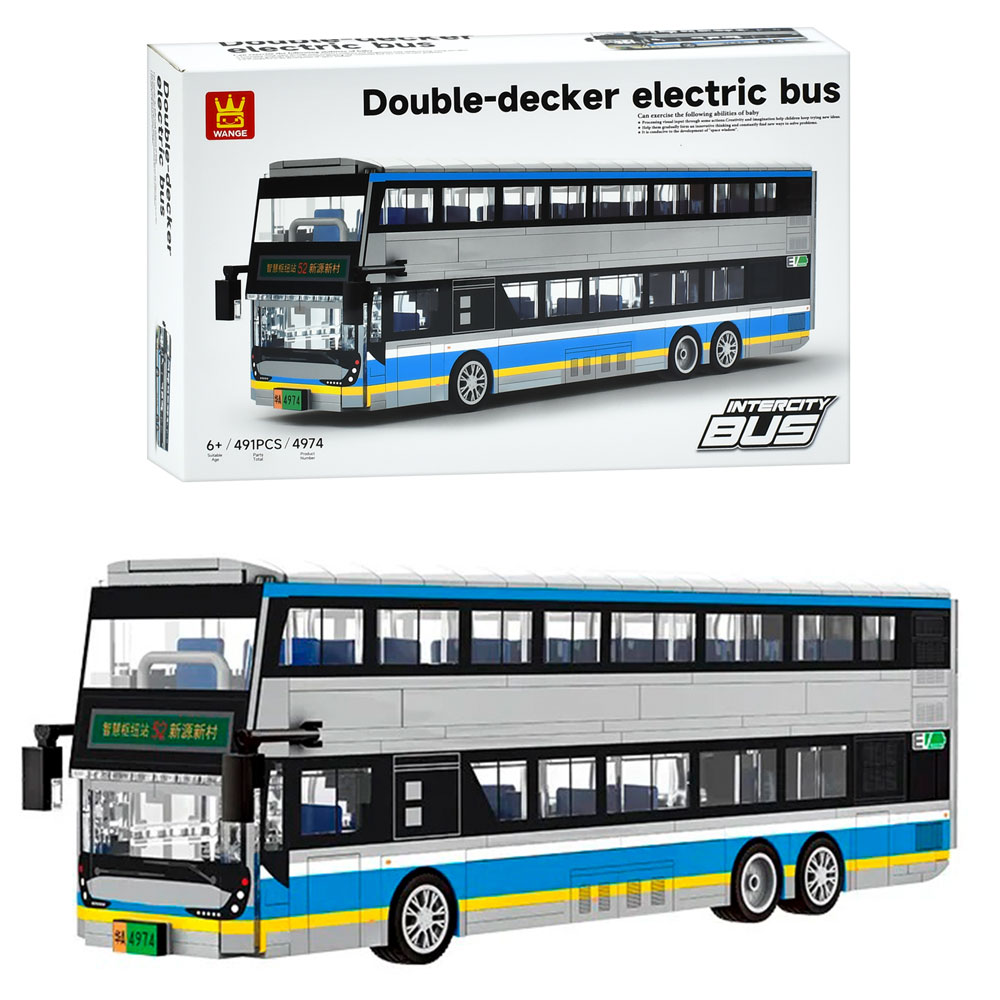 Конструктор 4974 міська серія, автобус, двоповерховий, 491 дет., кор., 40-25-8,5 см.