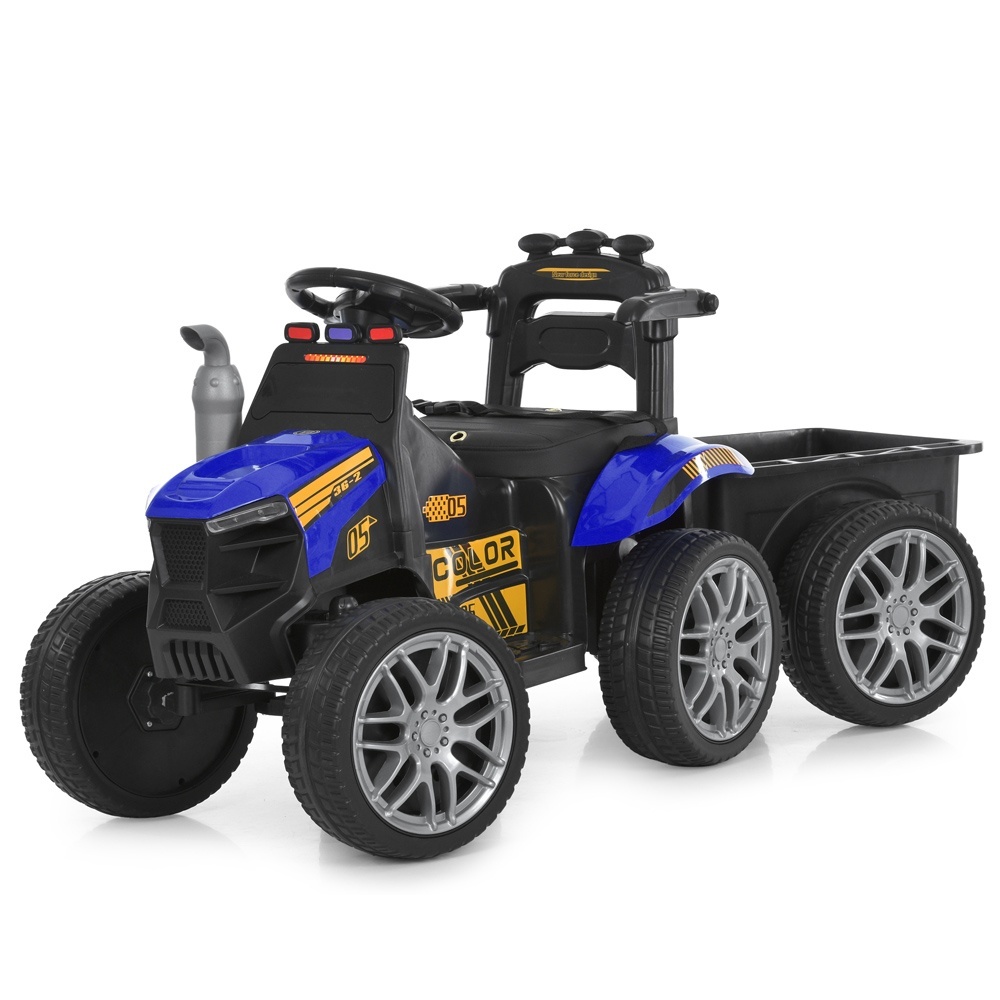 Трактор M 6219EBLR-4 2,4Gрадіок.,з причеп,1акум12V4,5AH,2мот25W,MP3,USB,TF,шкір.сид,муз,світло,синій