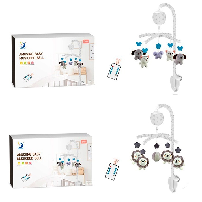 Карусель на кроватку HL2025-24-25 дист. кер.(ІЧ),підвіски-тварини,2 види,муз.,світло,бат.,кор.,35-20
