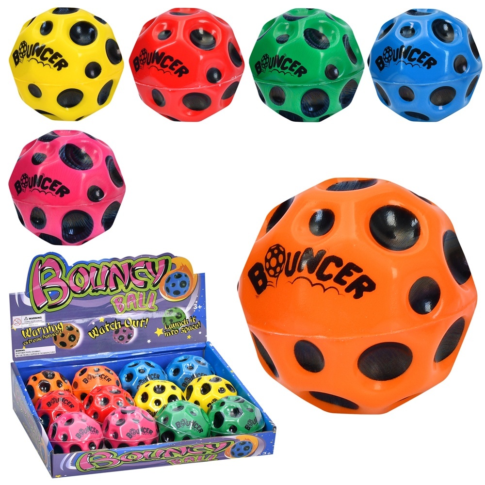 М'яч дитячий фомовий MS 4327 антигравітаційний, кул., 6 кольорів, 12шт. в диспл., 25,5-18,5-7 см.