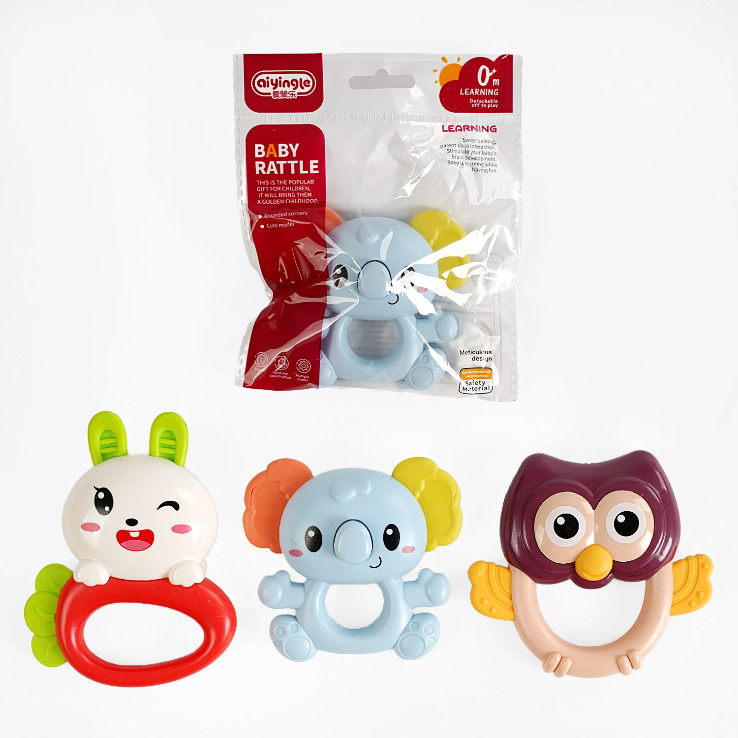 Брязкальце 668-61 B (720/3) 3 види, тваринка, в пакеті, ВИДАЄТЬСЯ ТІЛЬКИ МІКС ВИДІВ