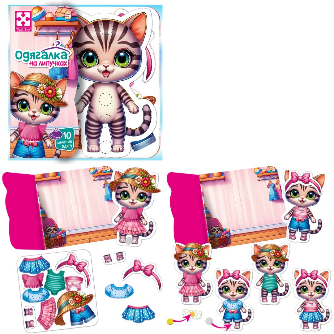 Гра розвиваюча Vladi Toys з липучками "Кошеня" VT1320-03