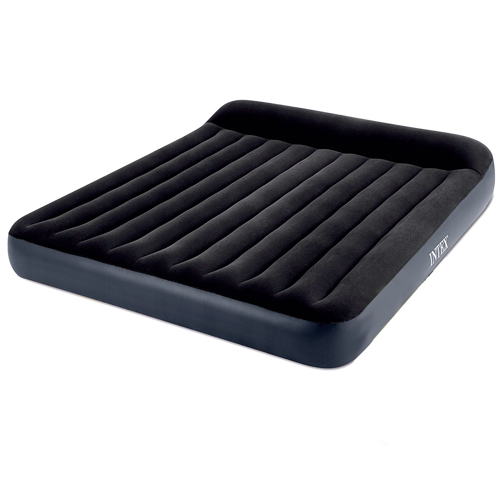 Велюр матрац 64144 до 272кг., підголовник, чорний, кор., 182-203-25см