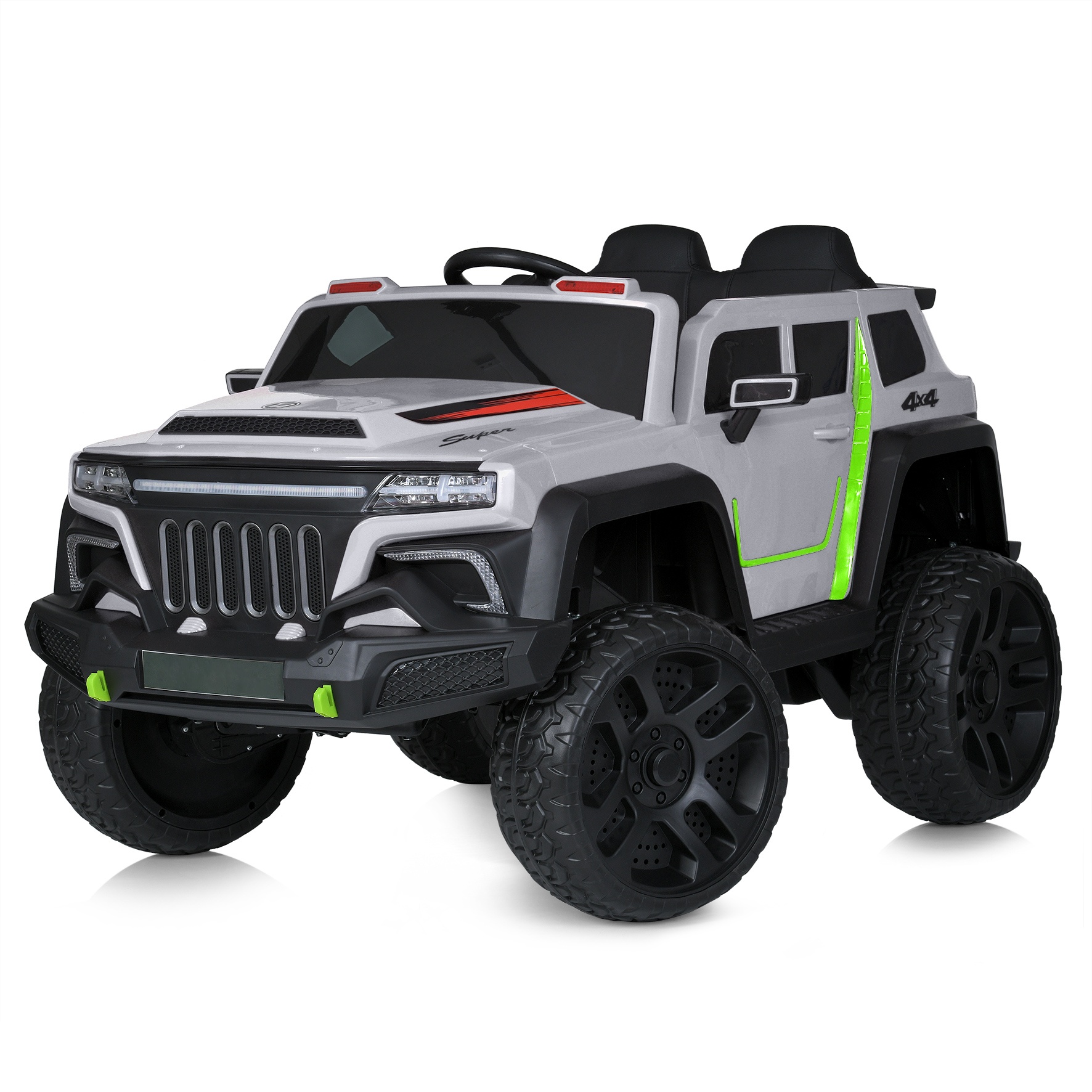 Машина M 5802EBLR-11 2,4G радіокер., 12V12A, 4*45W, MP3, USB, EVA, муз., світло, шкіра, сірий.