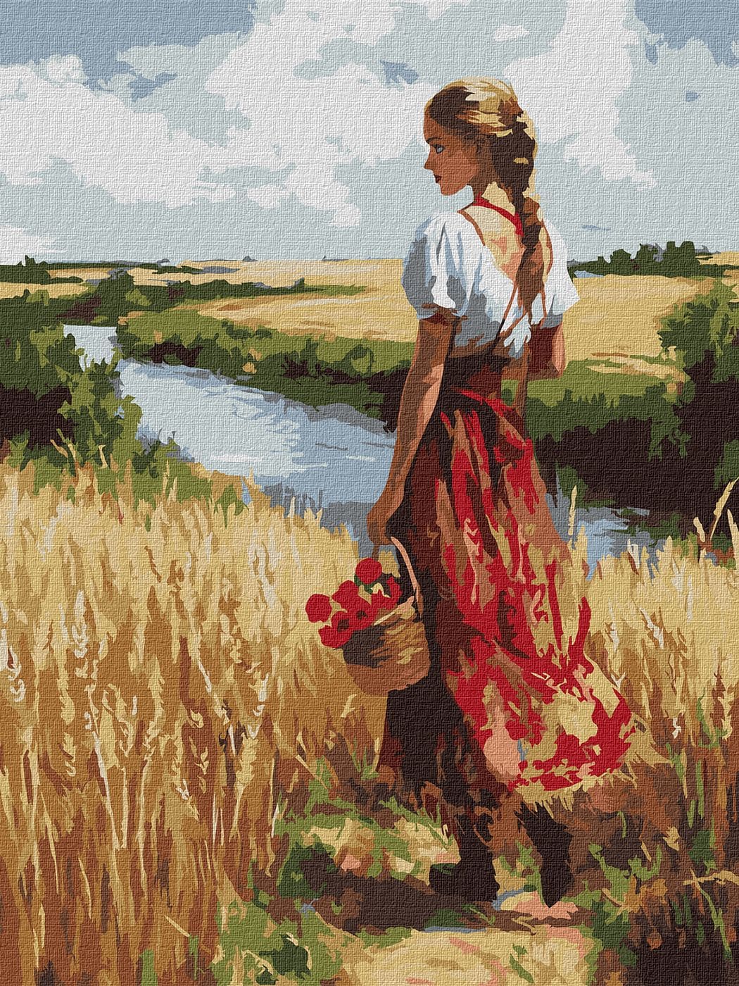 Набір для розпису по номерах "Українка та лани" 30х40cm