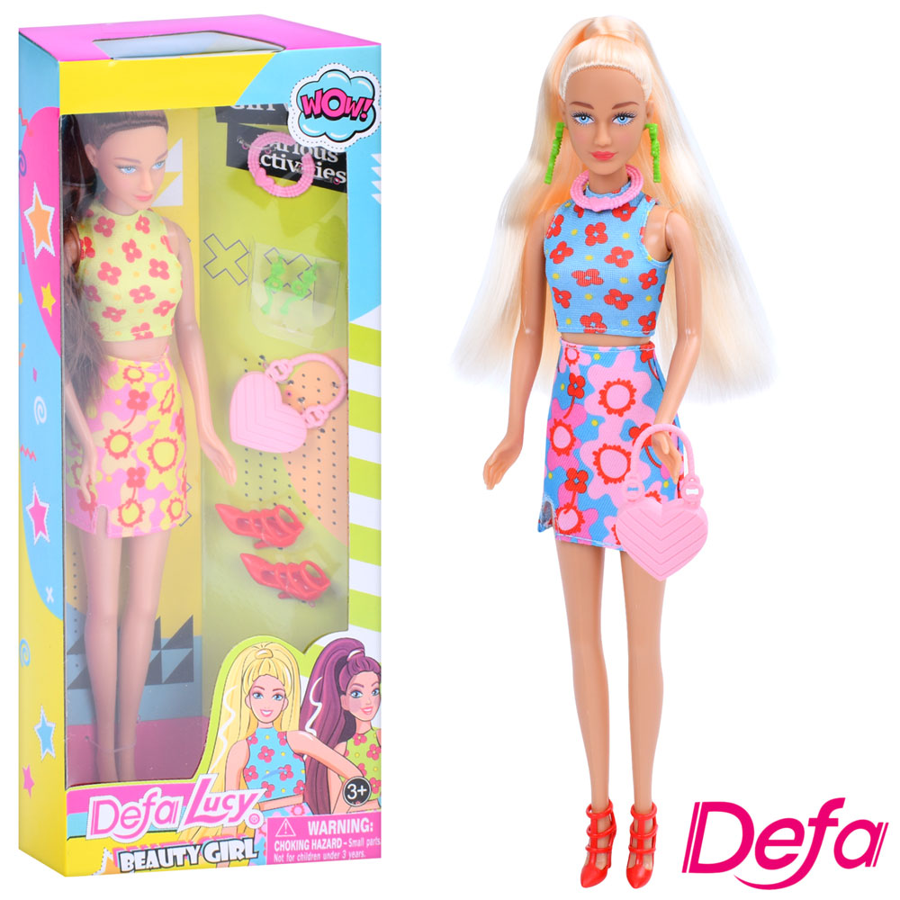 Лялька DEFA 8511 сумка, взуття, прикраси, 2 види, кор., 13-31,5-5 см.