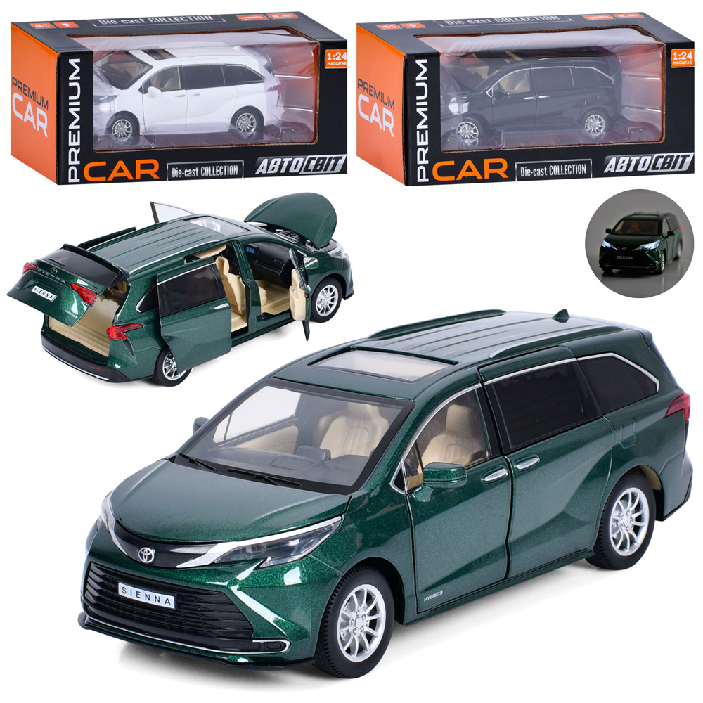Машина AP-2006 АвтоСвіт,1:24,мет.,інерц,,відчин. двері/багажник/капот,3кольори,муз.,,світло,бат.,кор