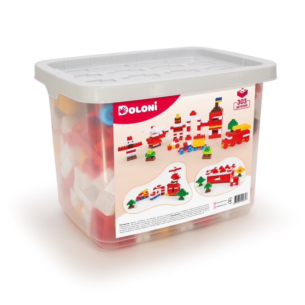 Конструктор 303 деталі у контейнері для зберігання