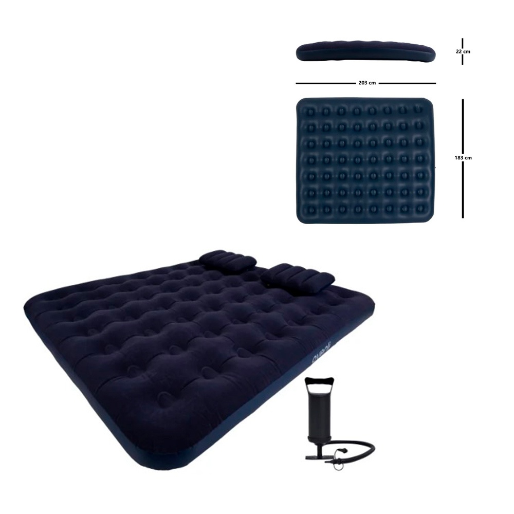 Велюр матрац 24697 надувний,, флок., покриття, приміщення/вулиця, 203х183х22см., до 300кг