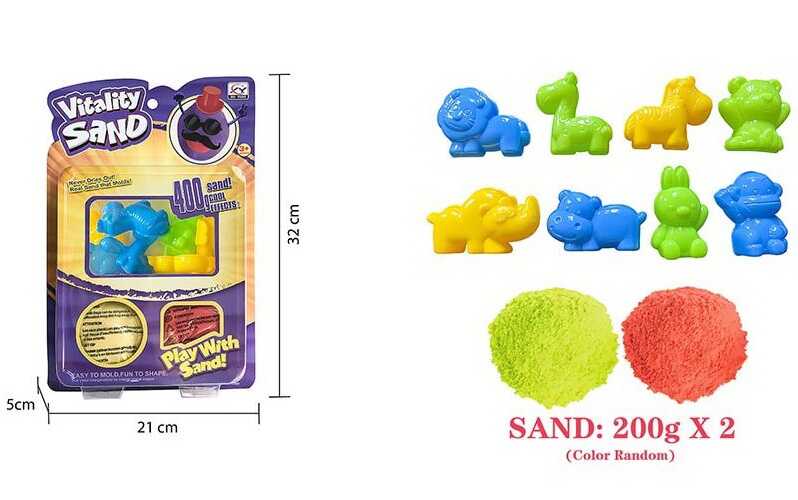 Фотография 1 товарной позиции интернет-магазина детских игрушек www.smarttoys.com.ua Кінетичний пісок 1908 E/F (48/2) 400 г, 8 форм, на листі