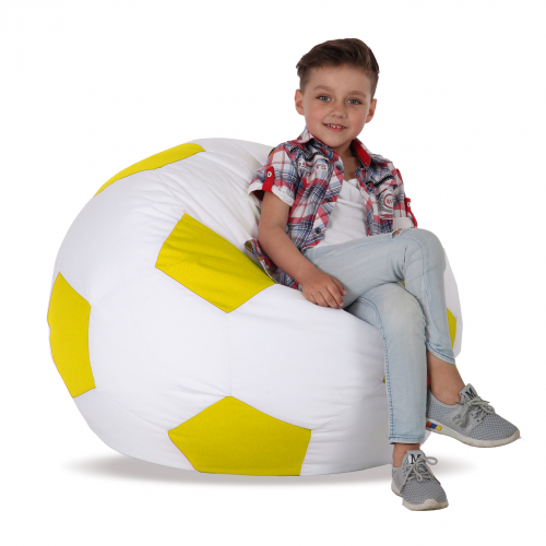 Фотография 1 товарной позиции интернет-магазина детских игрушек www.smarttoys.com.ua Кресло-мяч Белый с желтым Средний 100х100