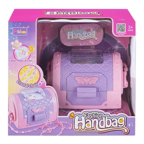 Набір аксесуарів 6601сумка/скринька, довга ручка, наліпки, трафарет, стрази, кор., 22-20-12 см.