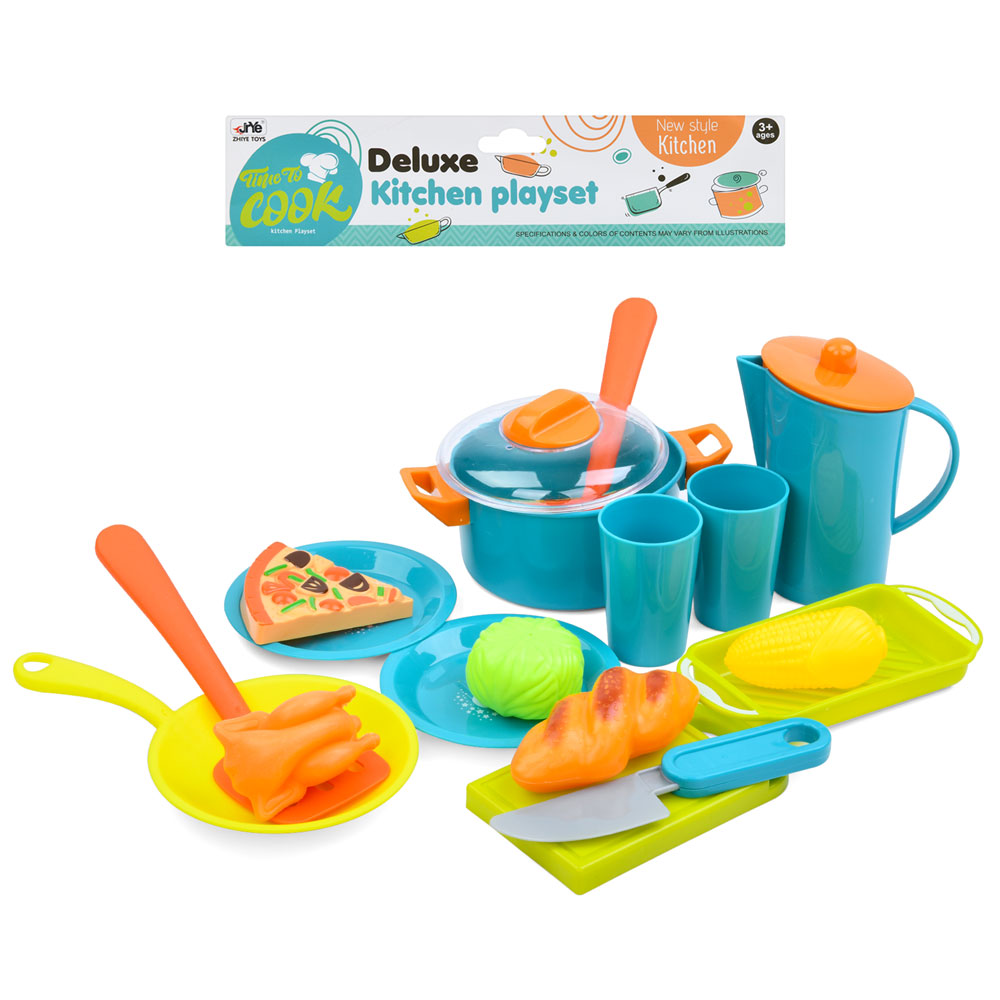 Набір посуду 623C каструля, чайний сервіз на 2 особи, кухонний набір, продукти, кул., 28-28-9 см.