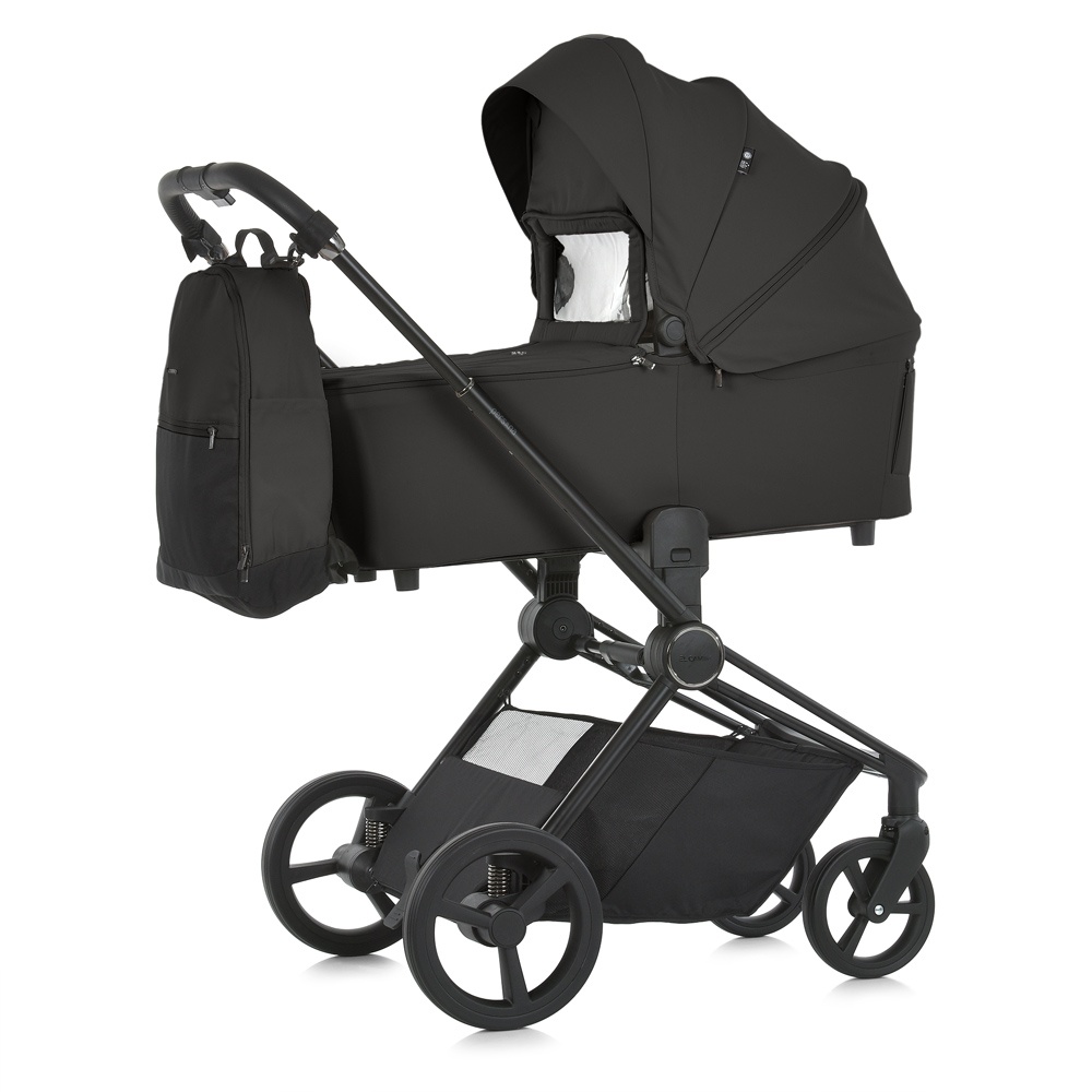 Візок універсальний 2в1 ME 1091-1 PERSONA Total Black люлька+прогул.блок,рюкзак,дощ.,моск.сітка,чорн
