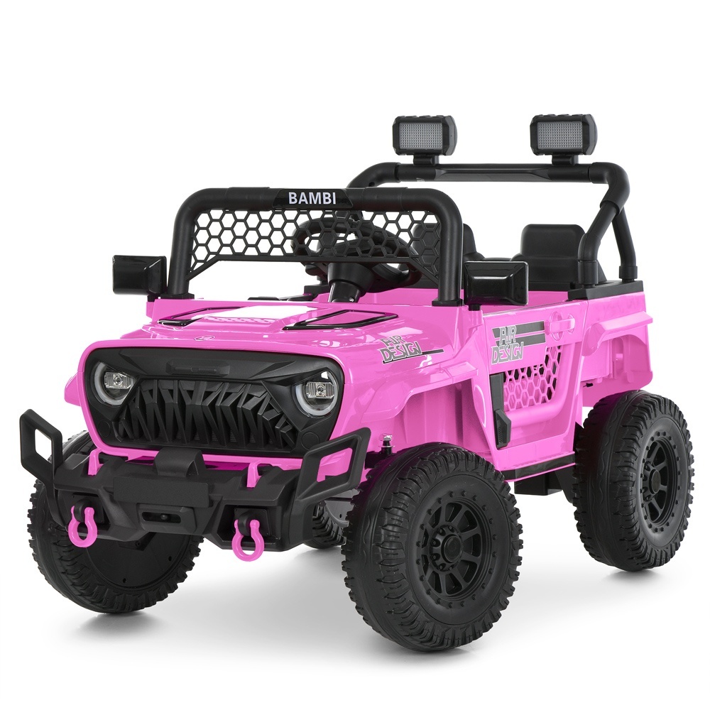 Джип M 6325EBLR-8 2,4G радіокер.,1*12V9AH, 2*25W,MP3,USB,BT,TF,EVA,шкіра,світло,музика,рожевий