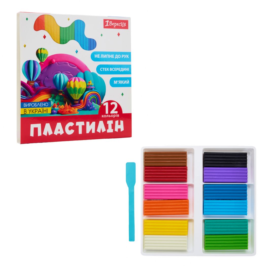 Пластилін 1Вересня, 12 кол., 240г "Classic"
