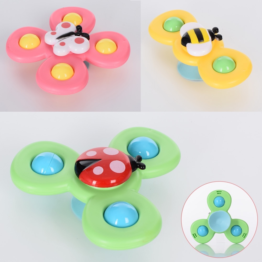 Гра 868-96-7-8 брязкальце, спіннер, на присосці, 3 види, кул., 12-5-4 см.