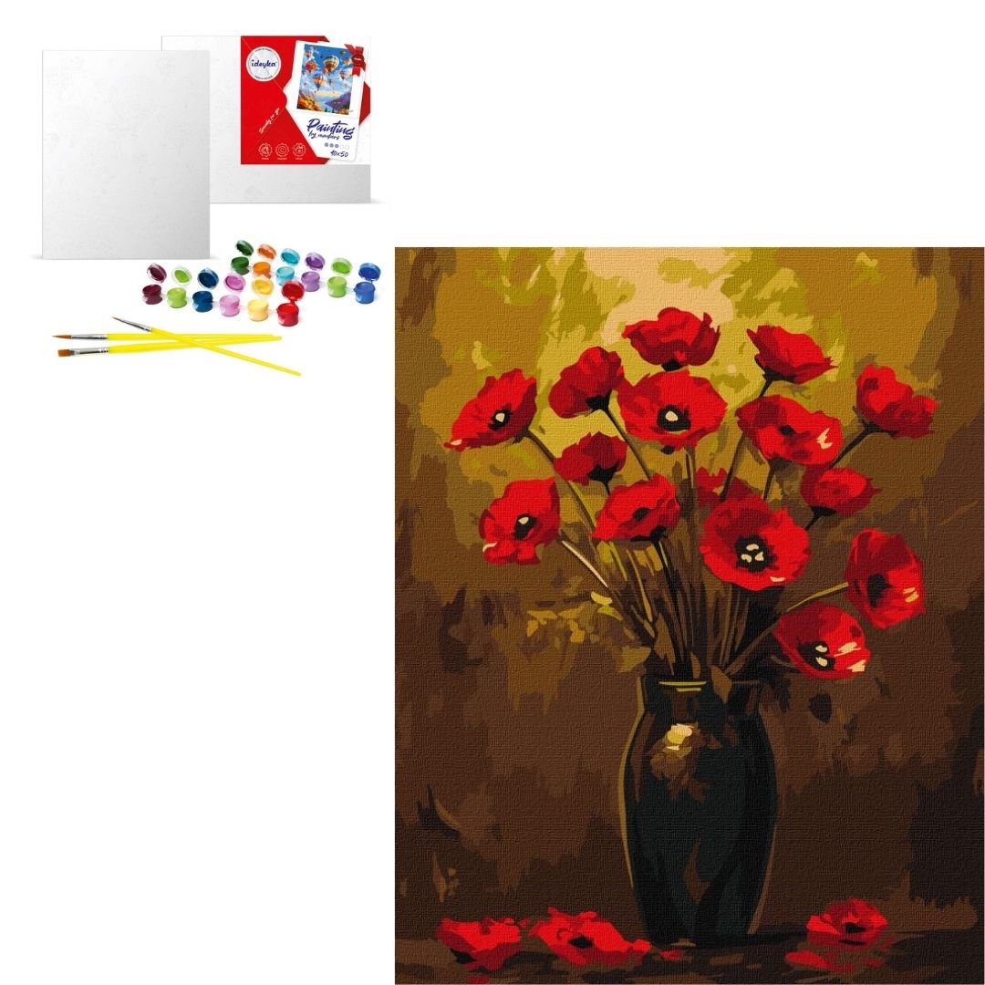 KHO "Букет маків з фарбами металік" 40х50см