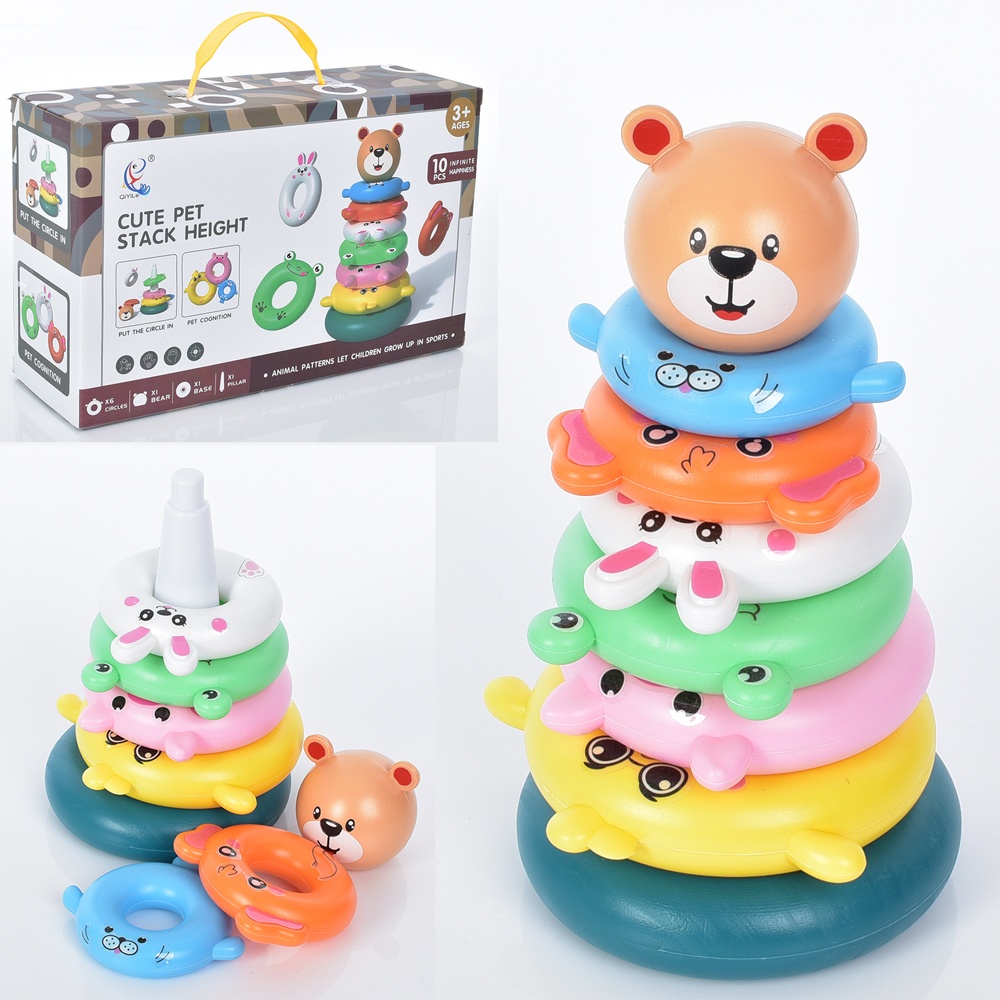 Пірамідка 662 кілець 6 шт., ведмедик, кор., 26-16-8,5 см.