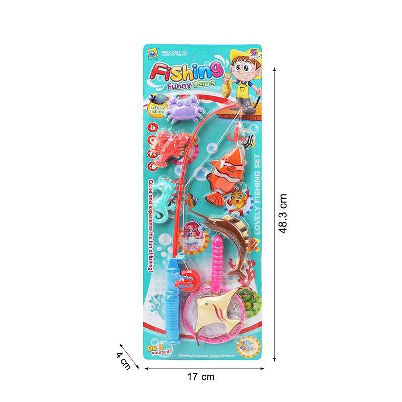 Фотография 1 товарной позиции интернет-магазина детских игрушек www.smarttoys.com.ua Риболовля 555-615 A (120/2) 6 рибок, вудка, сачок, на листі