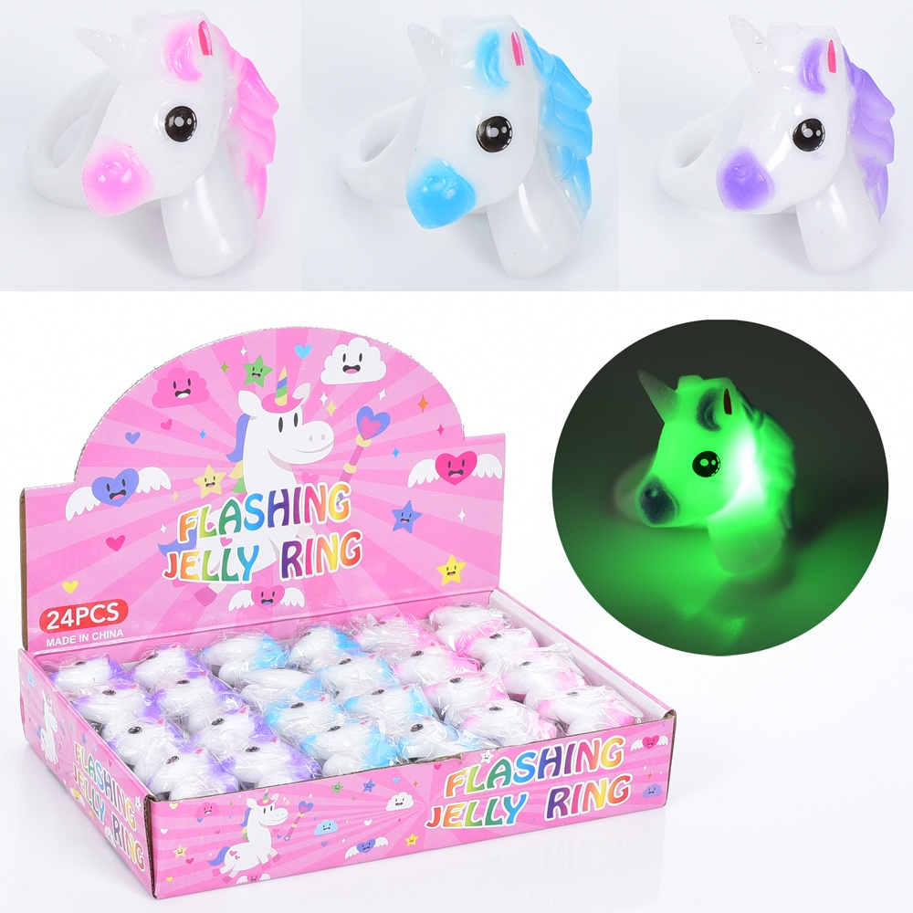 Каблучка LR-6 єдиноріг, 3 кольори, світло, бат. (табл.), 24 шт. в диспл., 27-18-5 см.