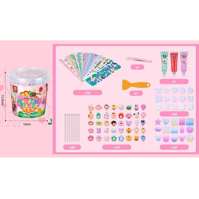 Набір для творчості RDF-171A форми для брелків, наліпки, фігурки, клей,інструменти,відро,14-13-14см.
