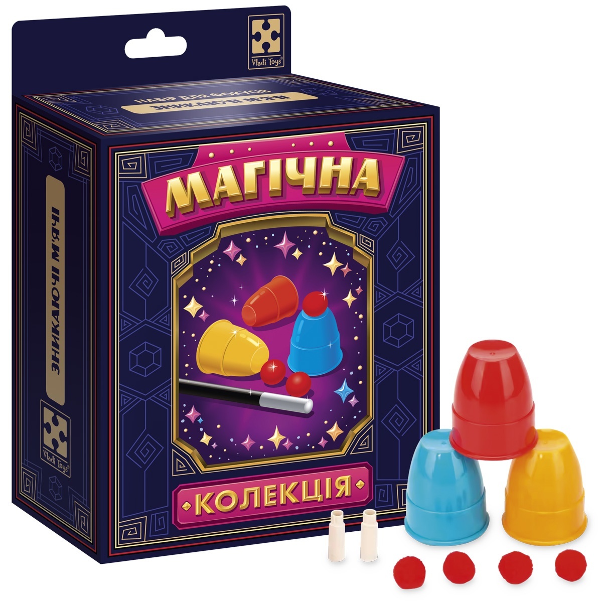 Гра настільна Vladi Toys набір для фокусу. Магічна колекція. Зникаючі м'ячі. VT6012-09