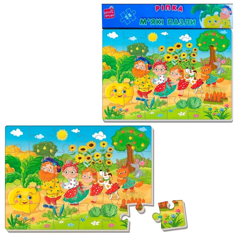 Гра розвиваюча Vladi Toys м'які пазли А4 Малюк зможе "Ріпка" VT1102-28 (укр)