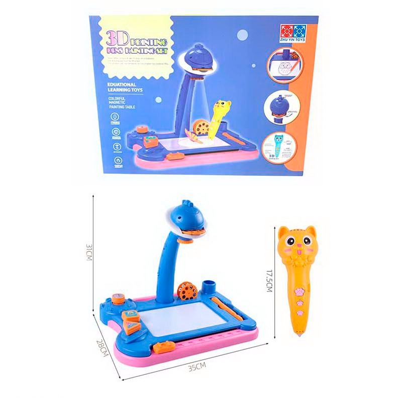 Гра HY938B дощечка для малюв.,3Dручка(акум.,USB,PCL 3кольори),проектор-світло,слайди,бат.,кор.