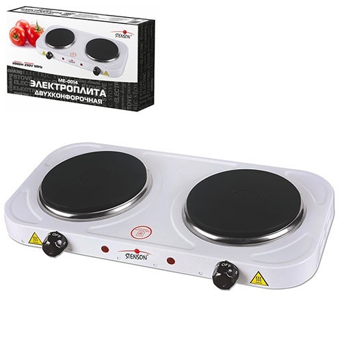 Плита електрична переносна двоконфоркова 2*1000вт d155мм ME-0014S
