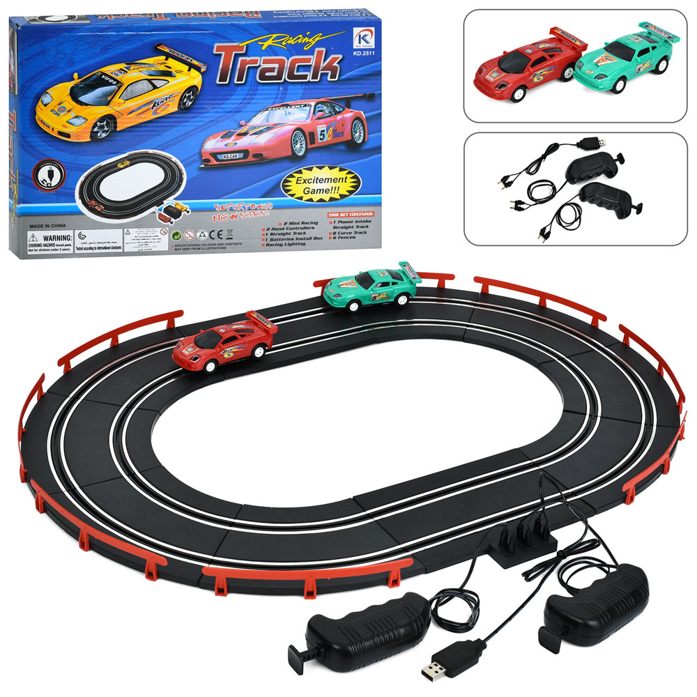 Трек 2511 дист.кер.(на шнурі), пульт 2шт., машина 2шт., від мережі (USB), кор., 37,5-24,5-4 см.