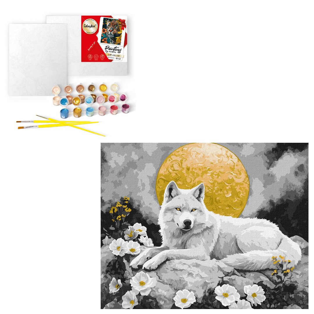 Набір для розпису по номерах "Під світлом місяця з фарбами металiк extra" 40х50см
