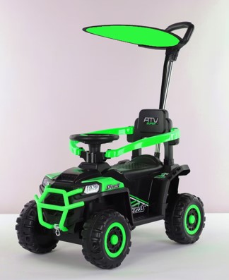 Квадроцикл M 6323EBLR-5 2,4G радіокер, 3-в-1(каталка-толокар,бат.ручка)1*6V7AH,2*25W,TF,USB, зелений