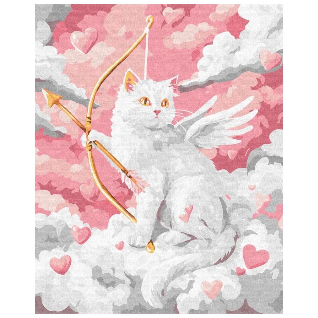 Набір для розпису по номерах "Котячий Купідон" 40х50см