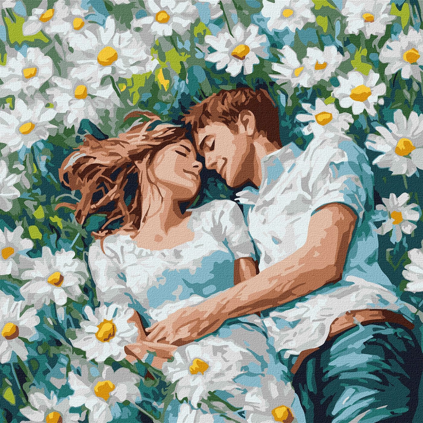 Набір для розпису по номерах "Твої обійми серед квітів" 40х40см