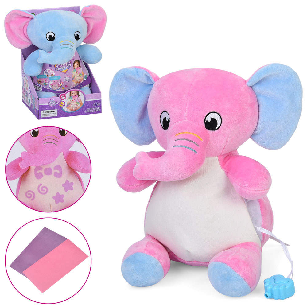 Тварина DR5202 слон, плюш,набір для творчості(ліхтарик,трафарети),2 кольори,бат.(таб.),кор.,18-27-15