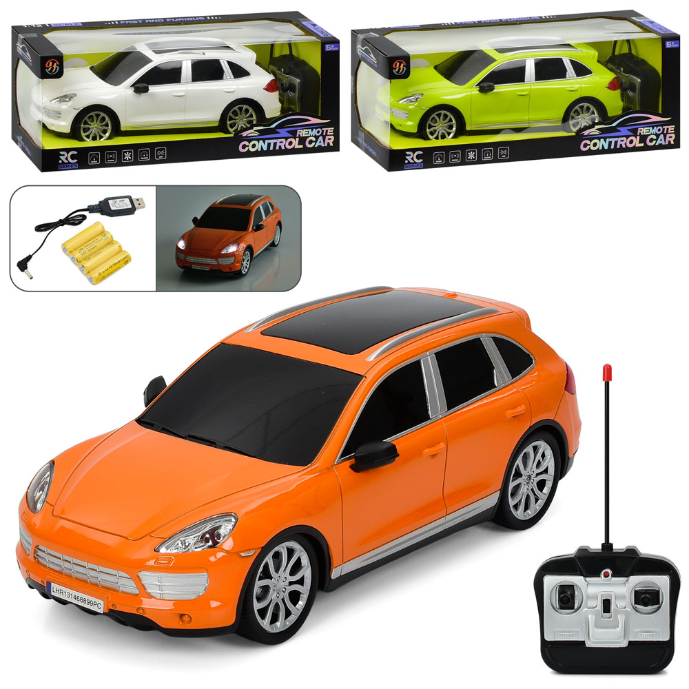 Машина 3826A радіок., акум, 35см, світло, гумові колеса, USBзарядне, 3 кольори, кор., 41,5-15-18,5см