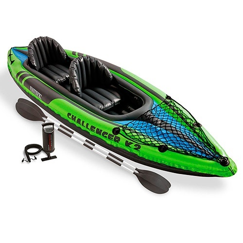 Човен CHALLENGER K2 KAYAK 68306 на 2 особи, до 180 кг., насос, весла 2 шт, 351-76-38 см.