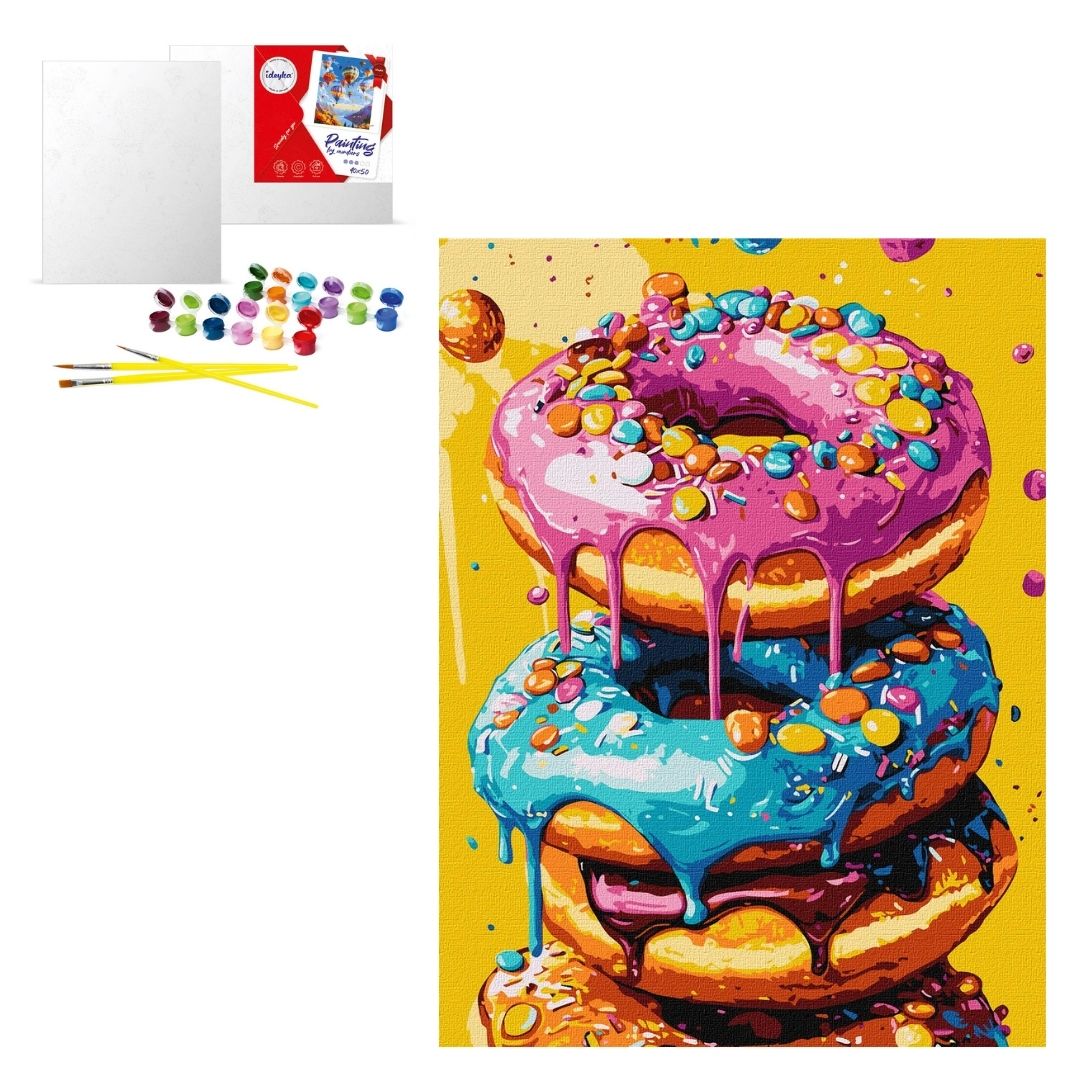Набір для розпису по номерах "Смачненькі пончики" 30х40см
