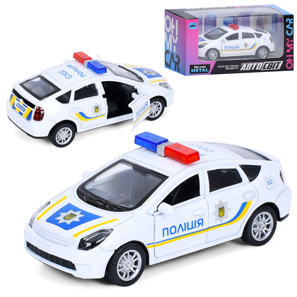 Машина AS-3151 АвтоСвіт, метал, інерц., поліція, гумові колеса, кор., 14-7-6,5 см.