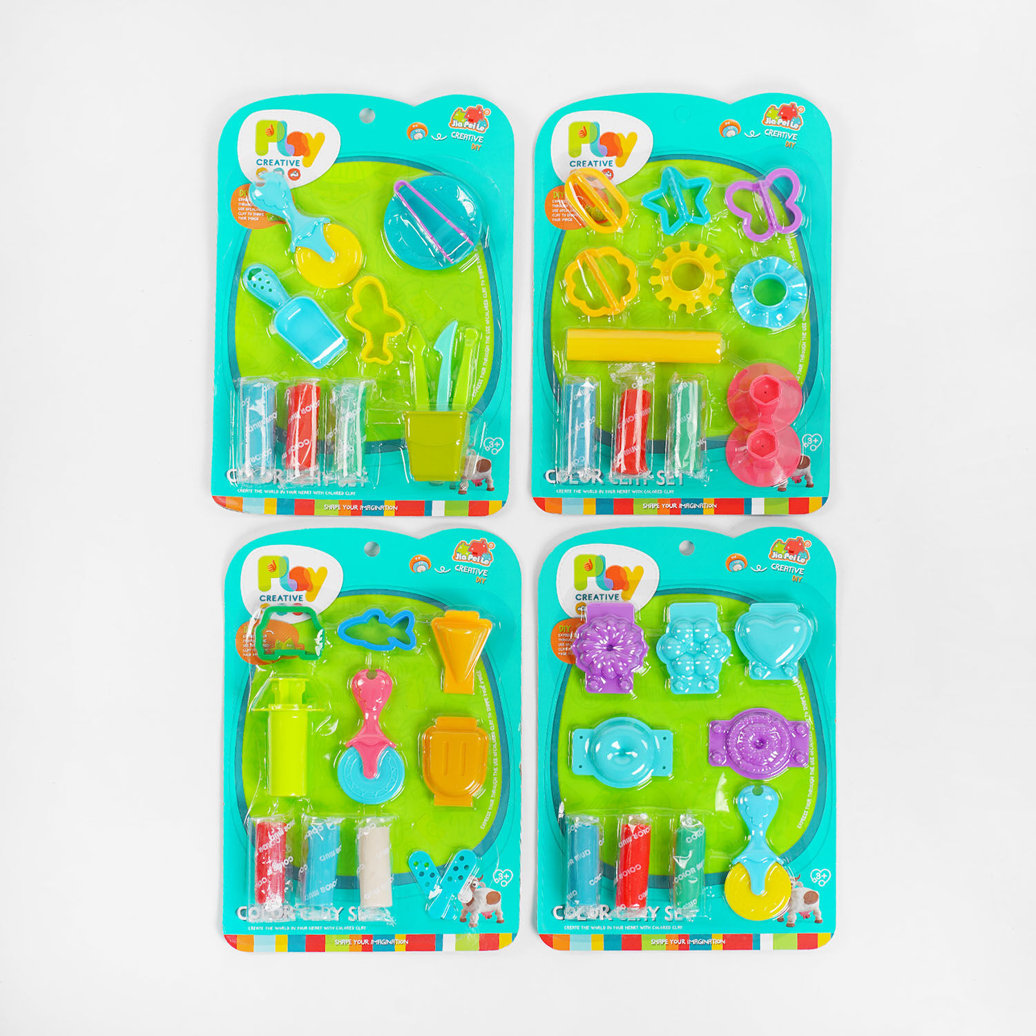 Фотография 1 товарной позиции интернет-магазина детских игрушек www.smarttoys.com.ua Тісто для ліплення 5838-164 /165/166/168 (144/2) 4 види, аксесуари, на листі