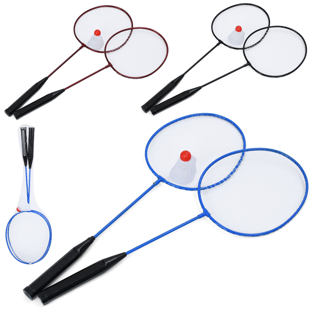 Бадмінтон MS 4935 ракетки 2шт (60см, метал), дерев'яна ручка,1 волан7см,3 кольори,сітка